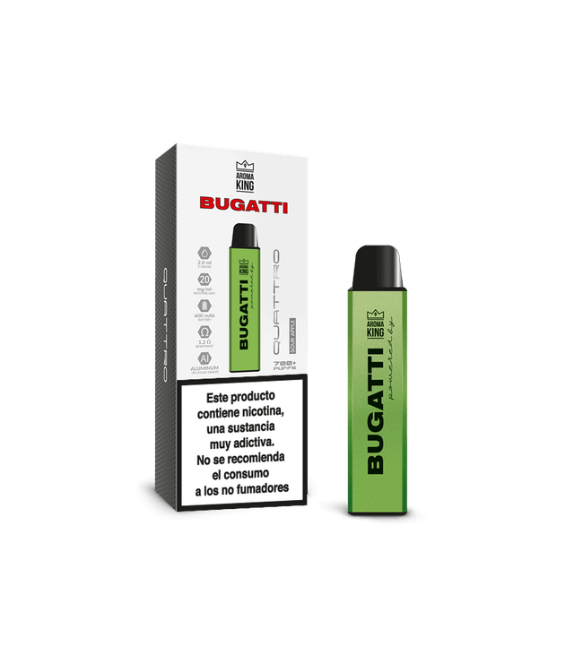 Vapers Desechables Aroma King Bugatti Quattro Sour Apple 20mg