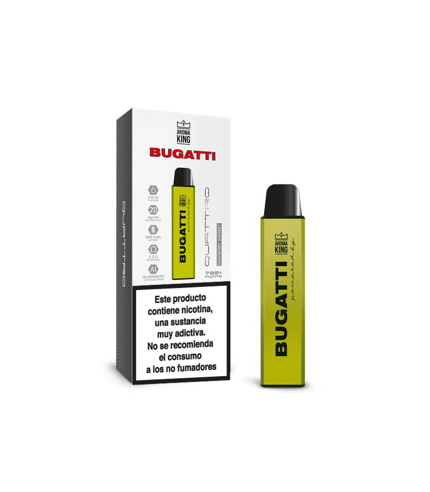 Vapers Desechables Aroma King Bugatti Quattro Raspberry Sherbet 20mg