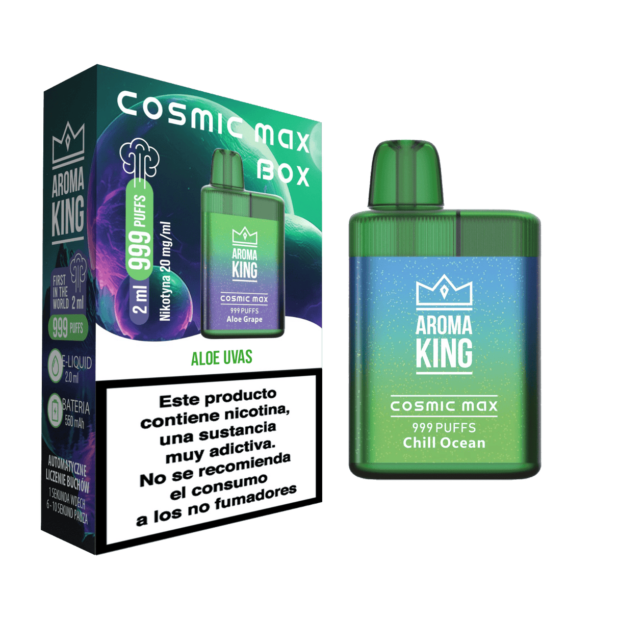 Vapers Desechables Aroma King Cosmic Max Aloe Grape