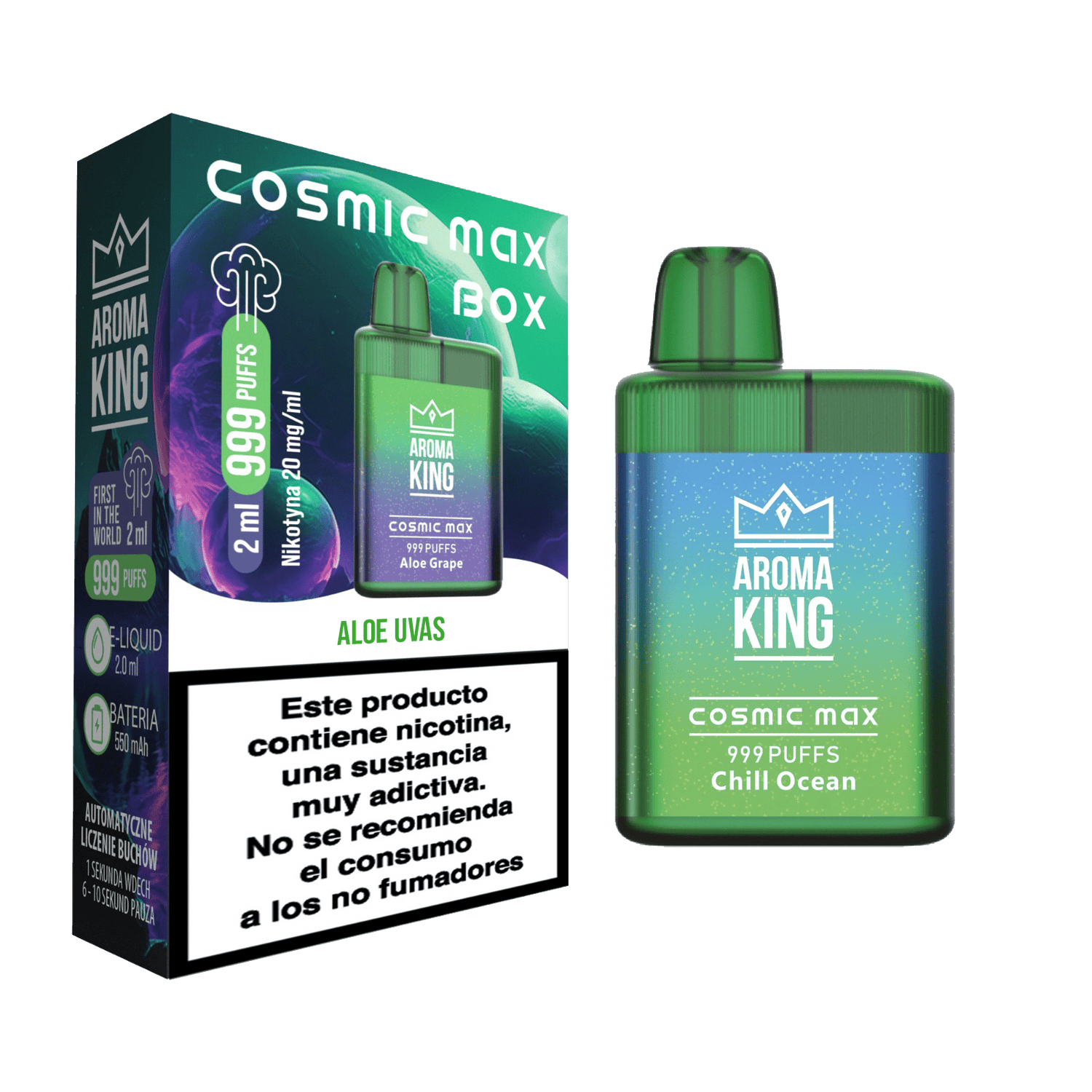 Vapers Desechables Aroma King Cosmic Max Aloe Grape