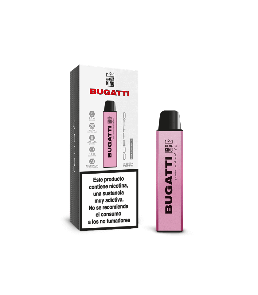 Vapers Desechables Aroma King Bugatti Quattro Pink Lemonade 20mg