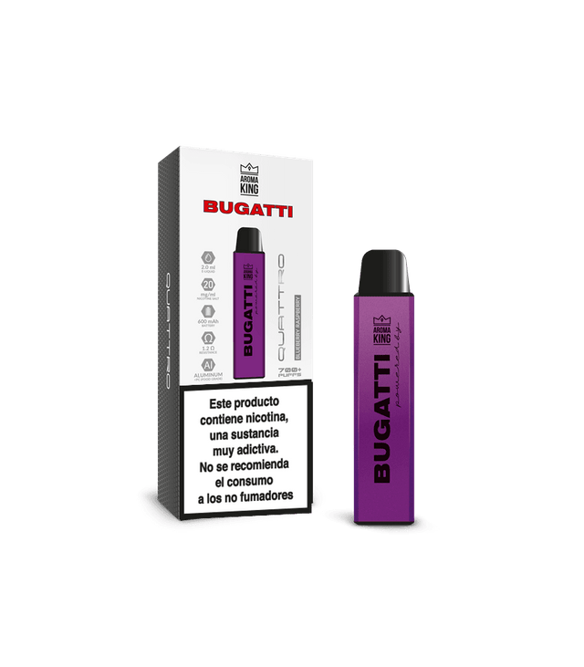 Vapers Desechables Aroma King Bugatti Quattro Blueberry Raspberry 20mg