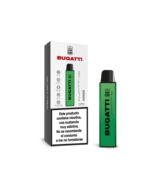 Vapers Desechables Aroma King Bugatti Quattro Apple Peach 20mg