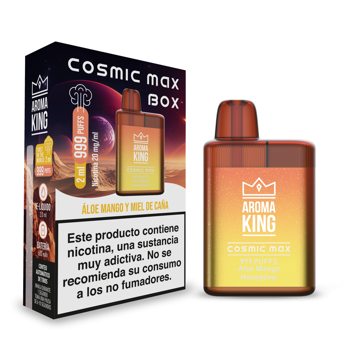 Vaper Desechable Aroma King Cosmic Max Aloe Mango Honeydew