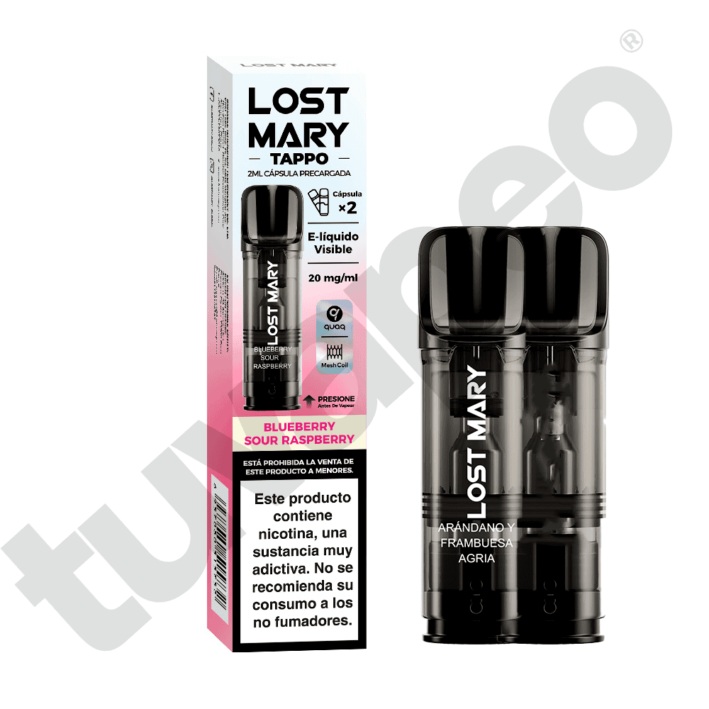 Vapers Desechables Lost Mary Tappo Air Cápsula Blueberry Sour Raspberry