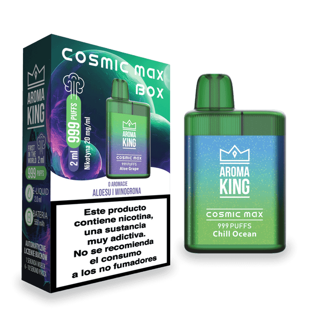 Vapers Desechables Aroma King Cosmic Box Aloe Grape 20 Mg