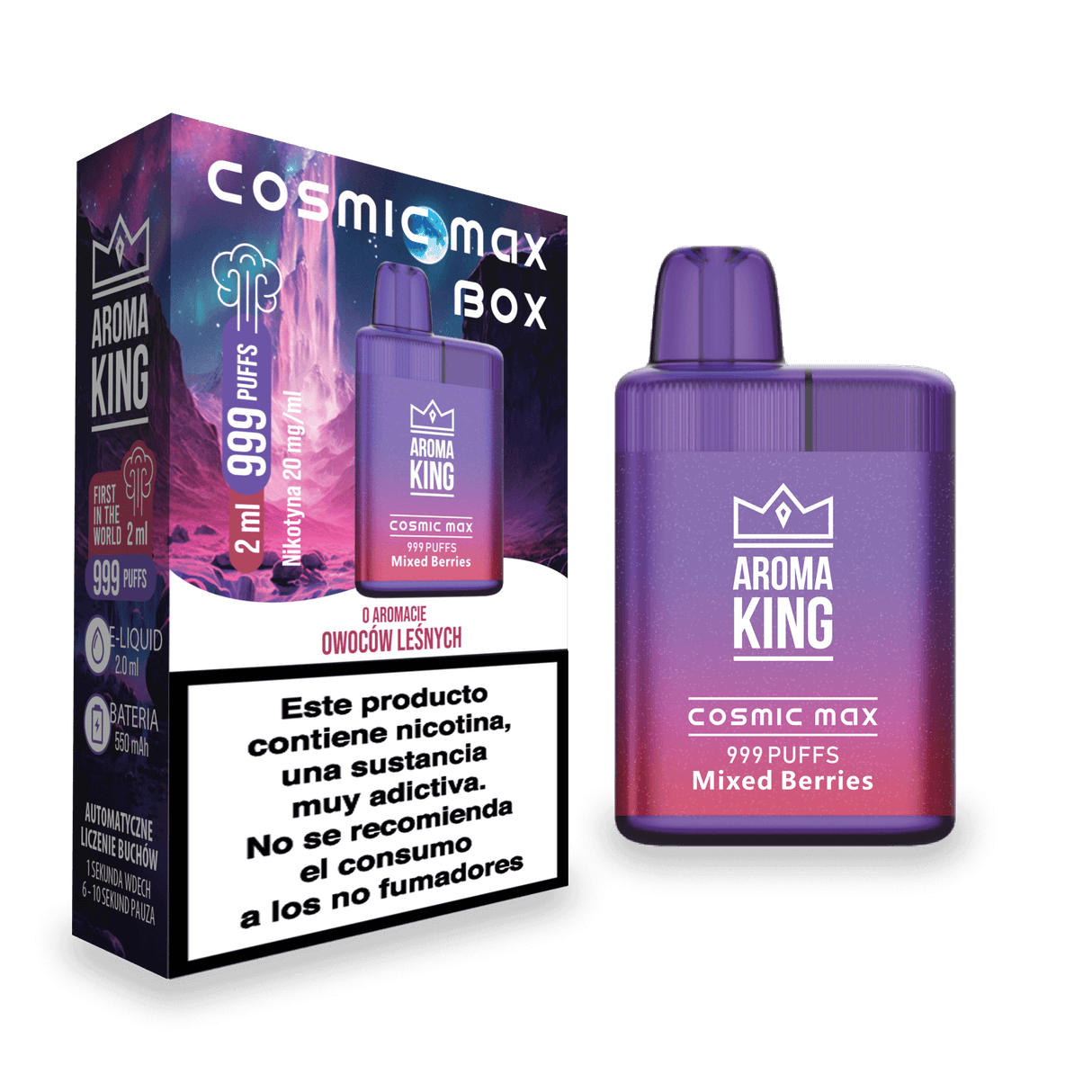 Vapers Desechables Aroma King Cosmic Box Mixed Berries 20mg