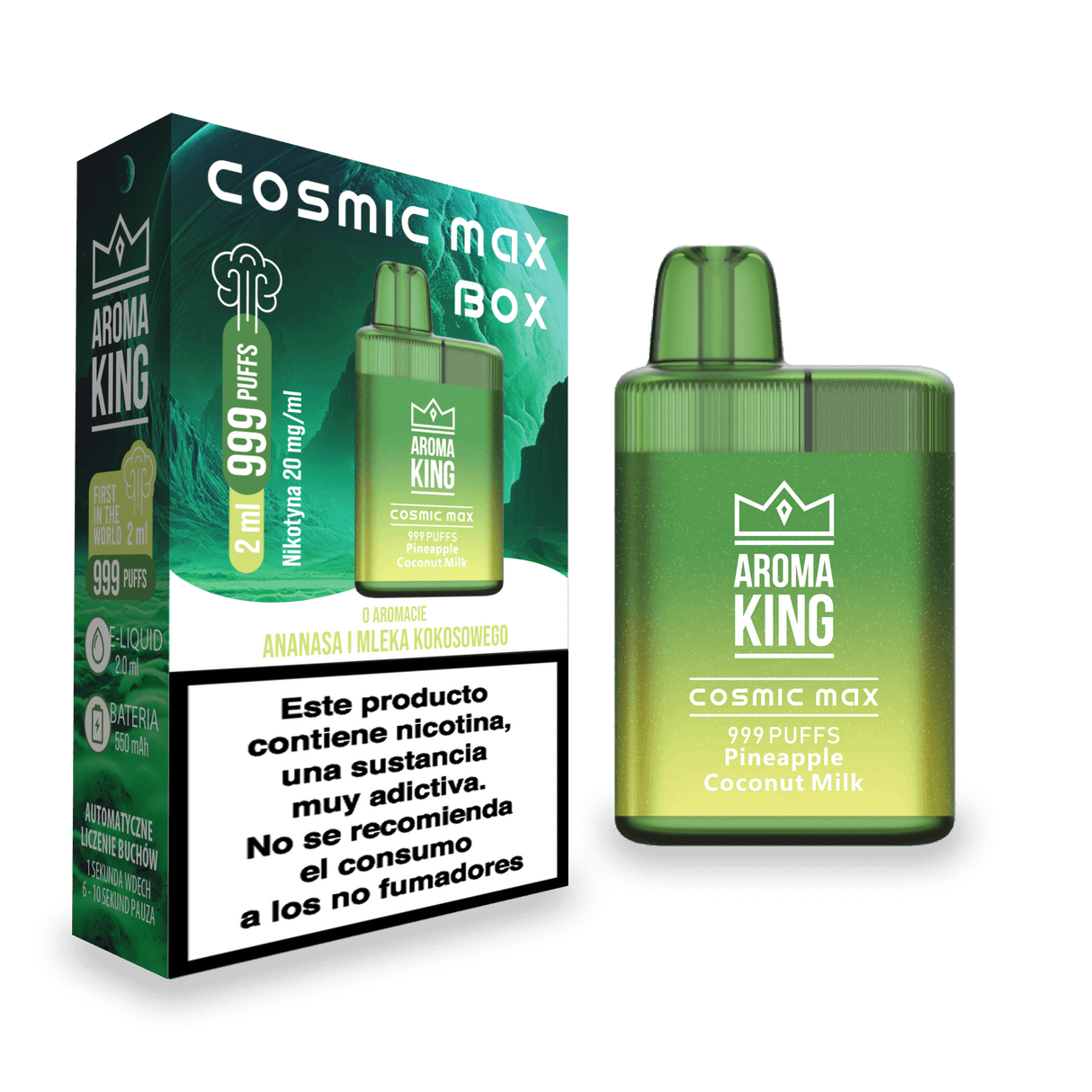 Vapers Desechables Aroma King Cosmic Box Pineapple Coconut Milk 20 Mg