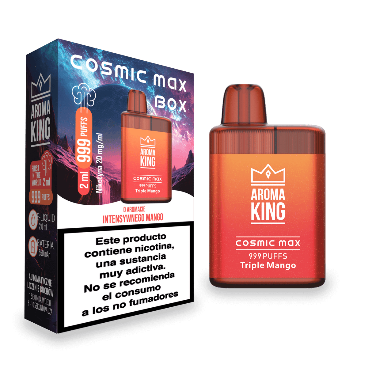 Vapers Desechables Aroma King Cosmic Box Triple Mango 20 Mg