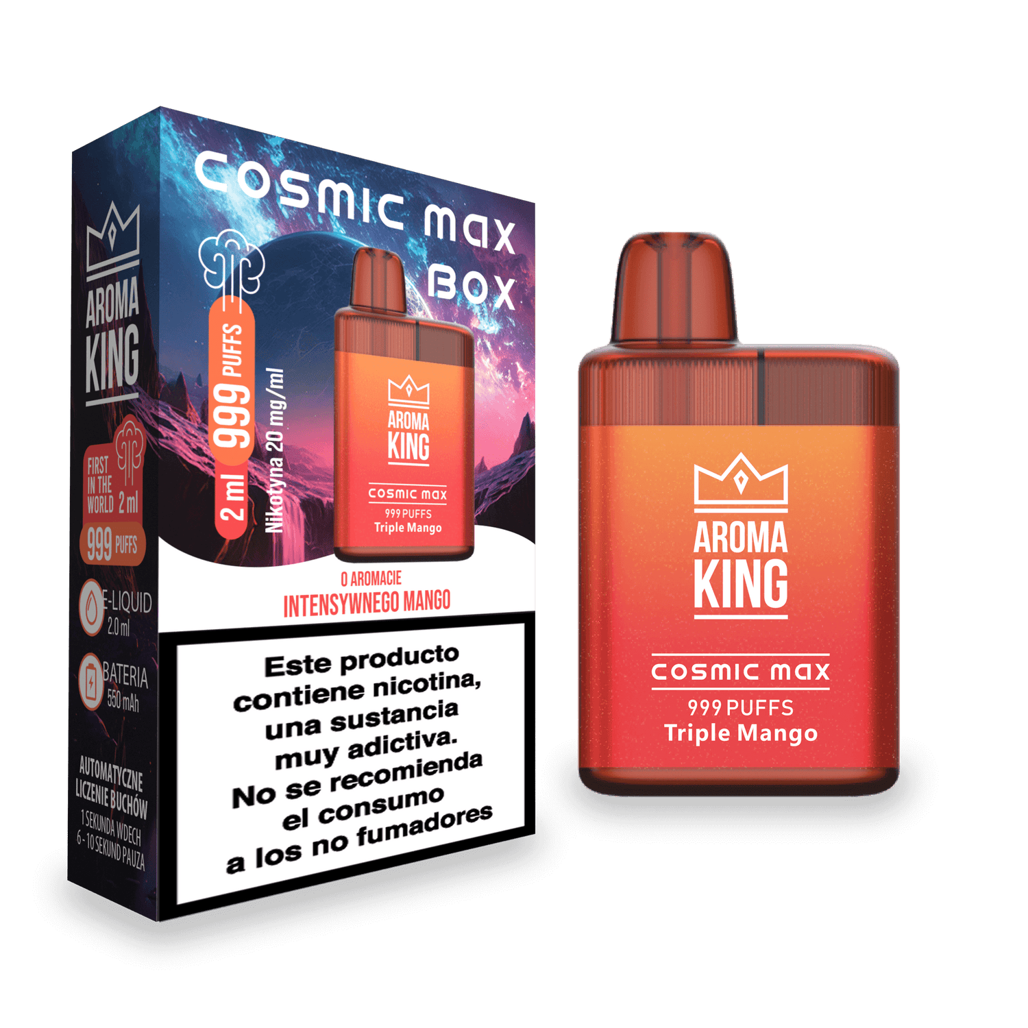 Vapers Desechables Aroma King Cosmic Box Triple Mango 20 Mg