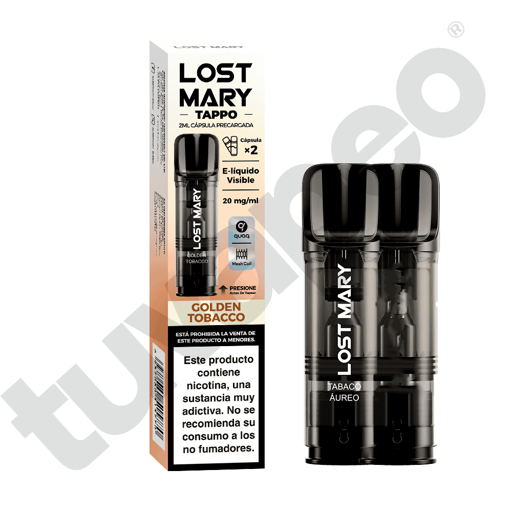 Vapers Desechables Lost Mary Tappo Air Cápsula Golden Tabacco