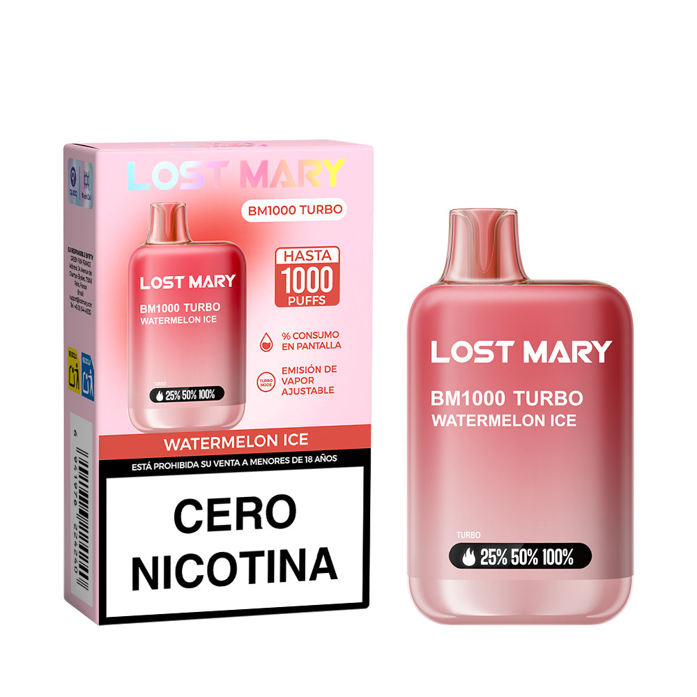 Vaper Desechable Lost Mary BM1000 Turbo sabor Watermelon Sin Nicotina