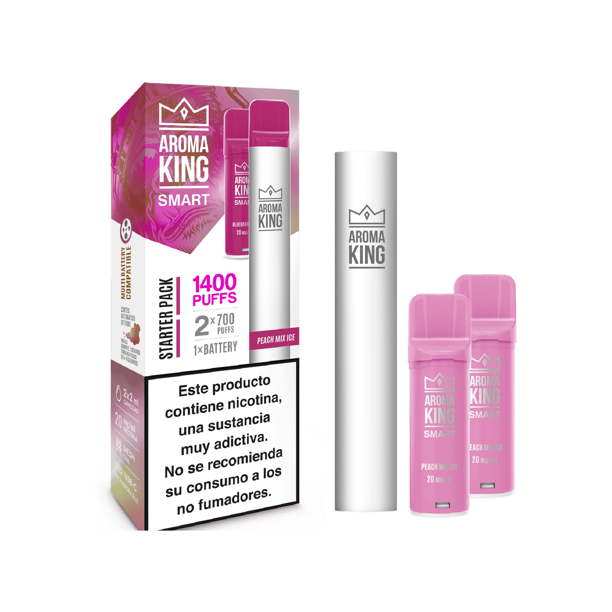 Vapers Desechables Aroma King Smart Peach Mix Ice