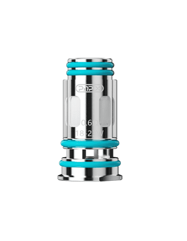 Resistencia Voopoo PnP X Coil de 0.6 ohm (pack de 5 unidades), con diseño metálico cilíndrico y juntas de sellado en color turquesa, ideal para un equilibrio entre sabor y producción de vapor.