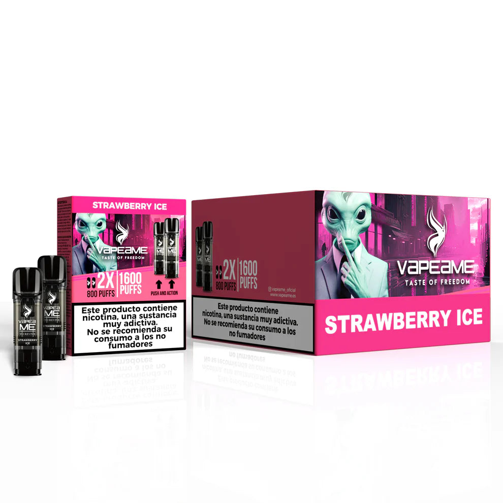 Pack 10 cajas  cápsulas Vapeame To Revive Strawberry Ice