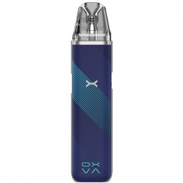 Sigaretta Elettronica Ricaricabile Oxva Kit Xlim Go Pod in blu con finitura testurizzata, design compatto senza schermo visibile e bocchino trasparente nella parte superiore.