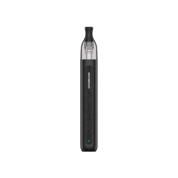 Sigaretta Elettronica Ricaricabile Vaporesso Eco One Kit Pro Pod in nero con design cilindrico e finitura testurizzata, serbatoio superiore trasparente e bocchino nero integrato.