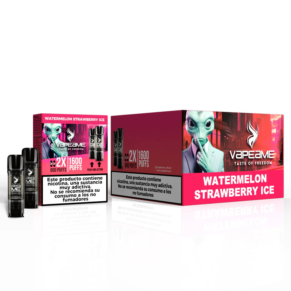 Pack 10 cajas de cápsulas Vapeame Watermelon Strawberry Ice