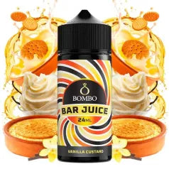 Botella de aroma sabor a vainilla custard para vaper. Marca bombo bar juice 24ml
