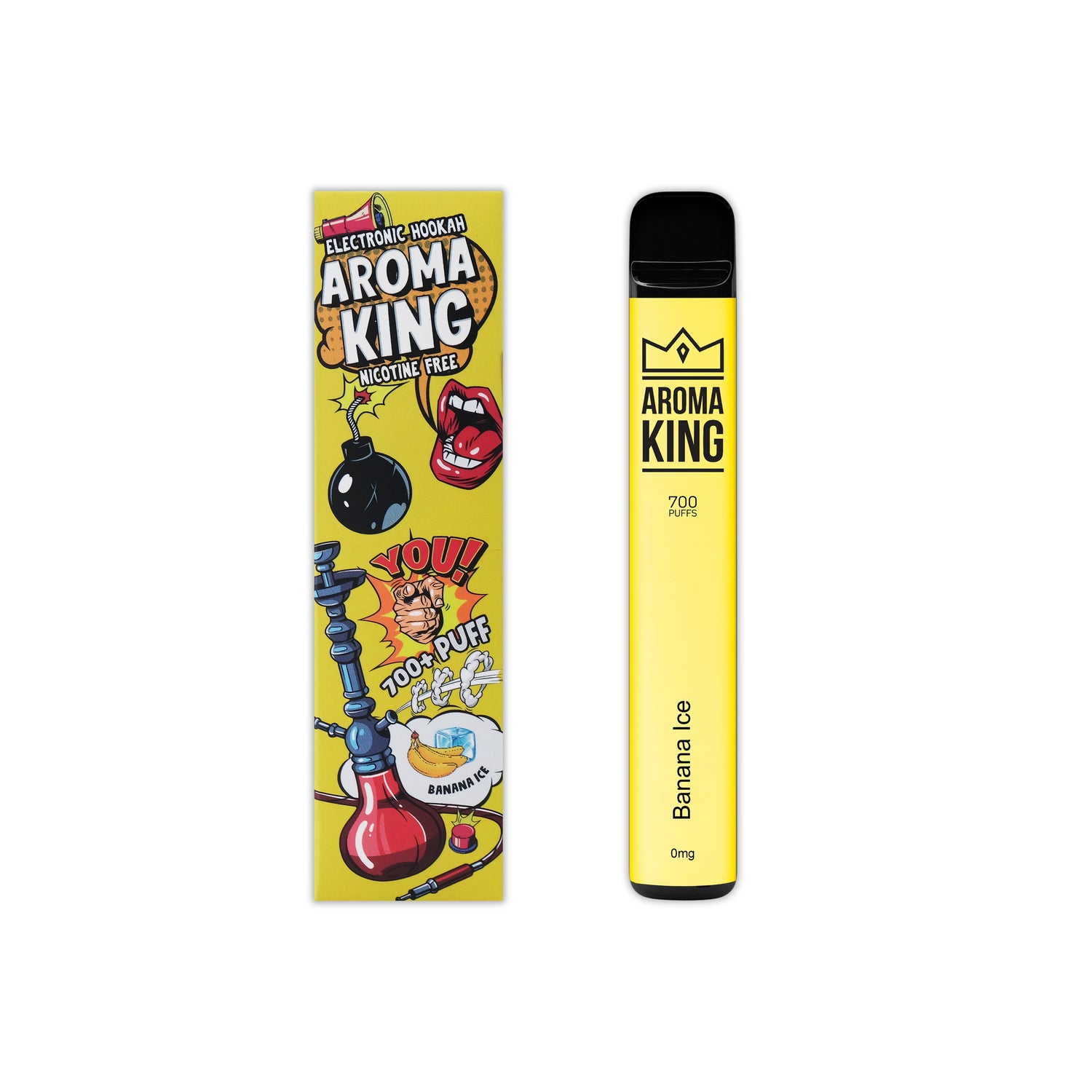 Vaper Desechable Aroma King Hookah Banana Ice Sin Nicotina