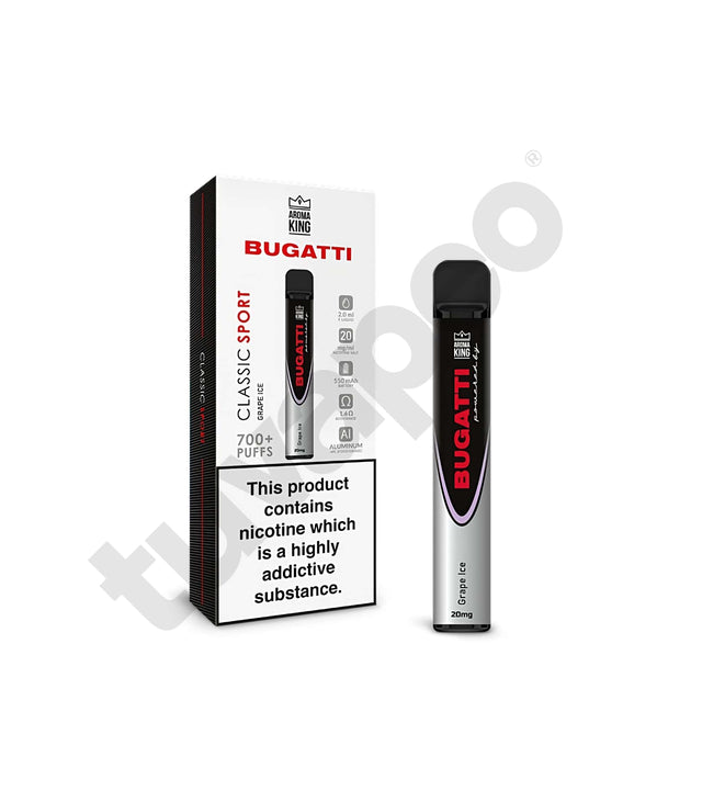Vapers Desechables Aroma King Bugatti Classic Sport Grape Ice 20mg