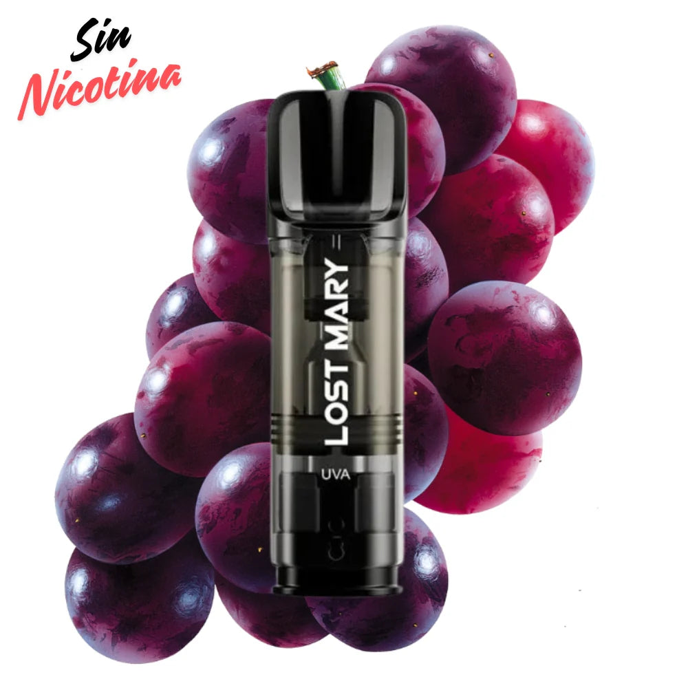 Vapers Desechables Lost Mary Tappo Air Cápsula Grape Sin Nicotina (Pack 2)