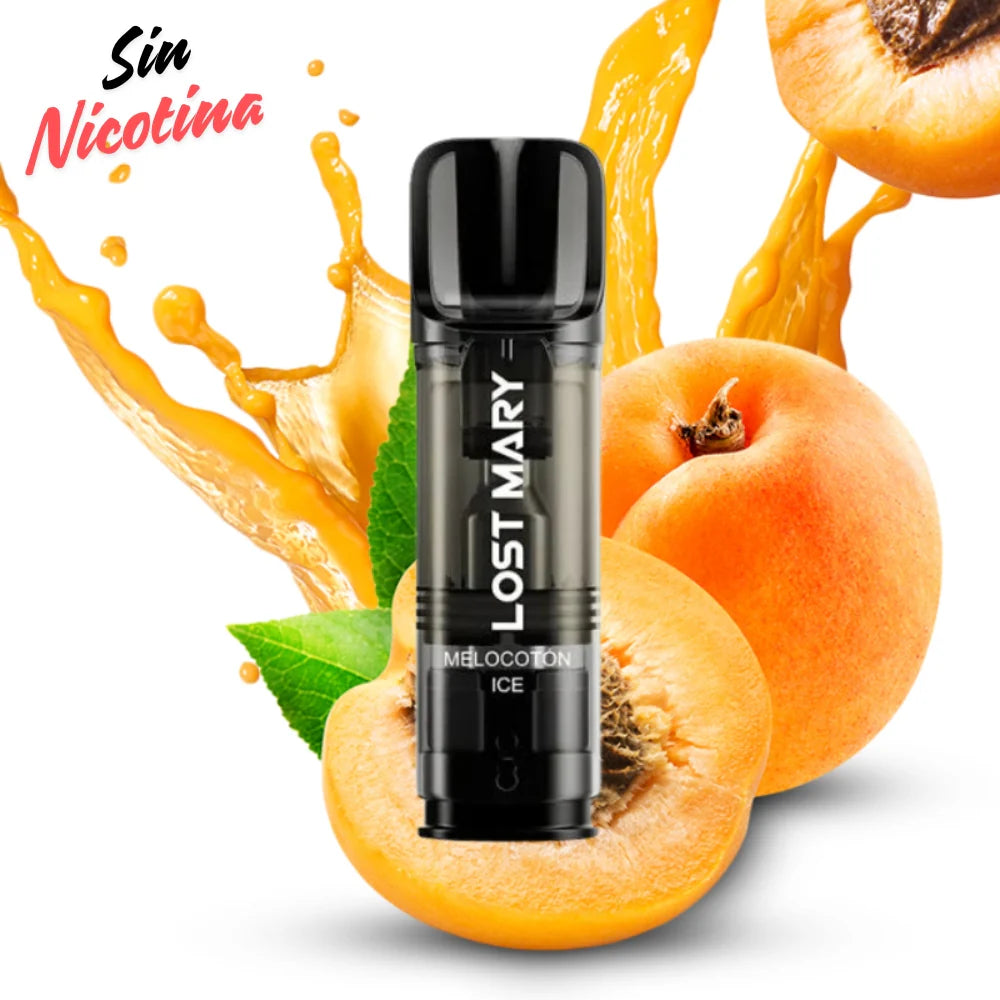 Vapers Desechables Lost Mary Tappo Air Cápsula Peach Ice Sin Nicotina (Pack 2)