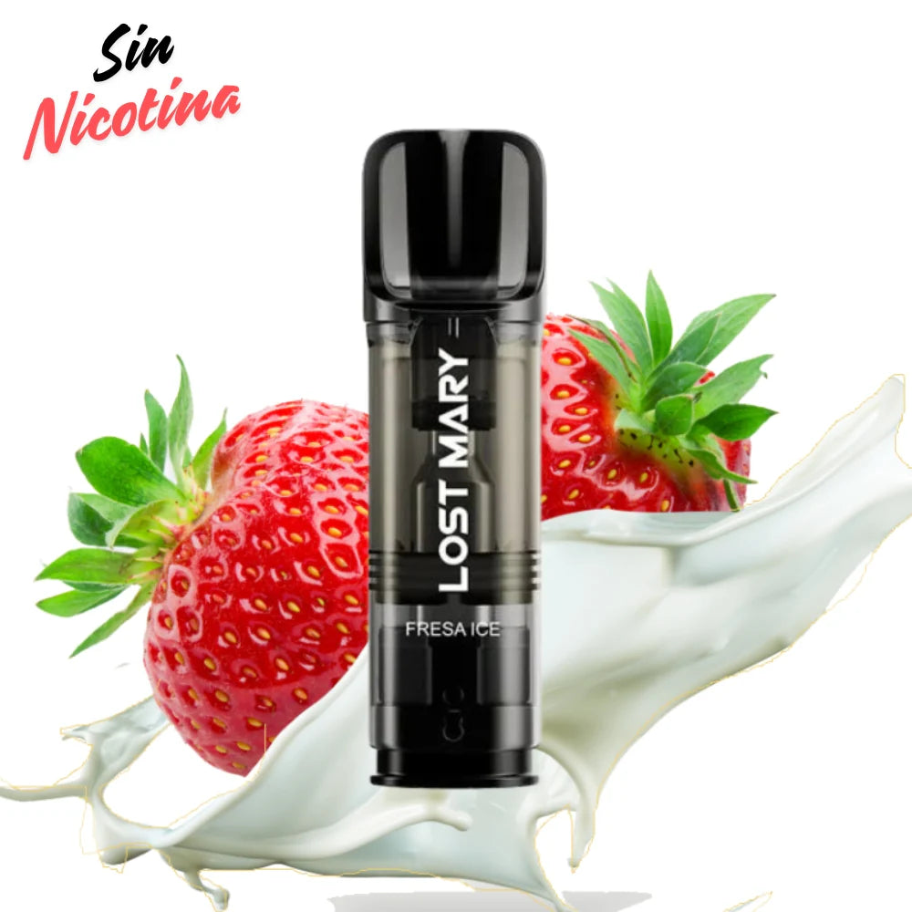 Vapers Desechables Lost Mary Tappo Air Cápsula Strawberry Ice Sin Nicotina (Pack 2)