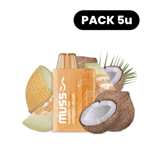 Vapers Desechables Muss Marmol 700 Vaper Desechable Coconut Melon (Pack 5)