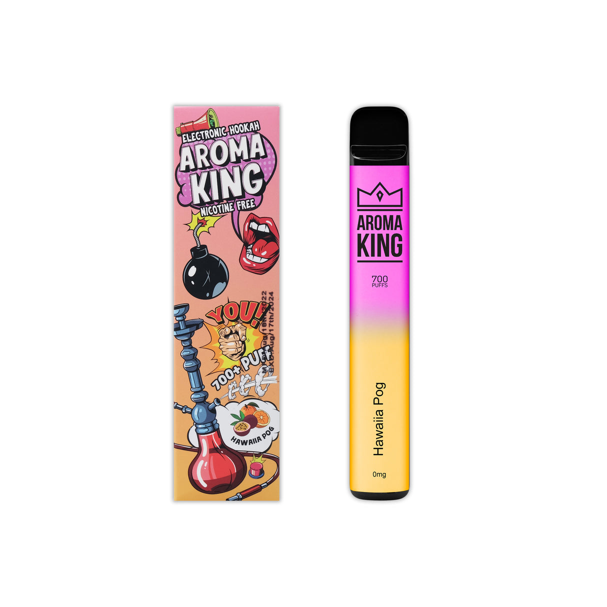 Vaper Desechable Aroma King Hookah Hawaiian Pog Ice Sin Nicotina
