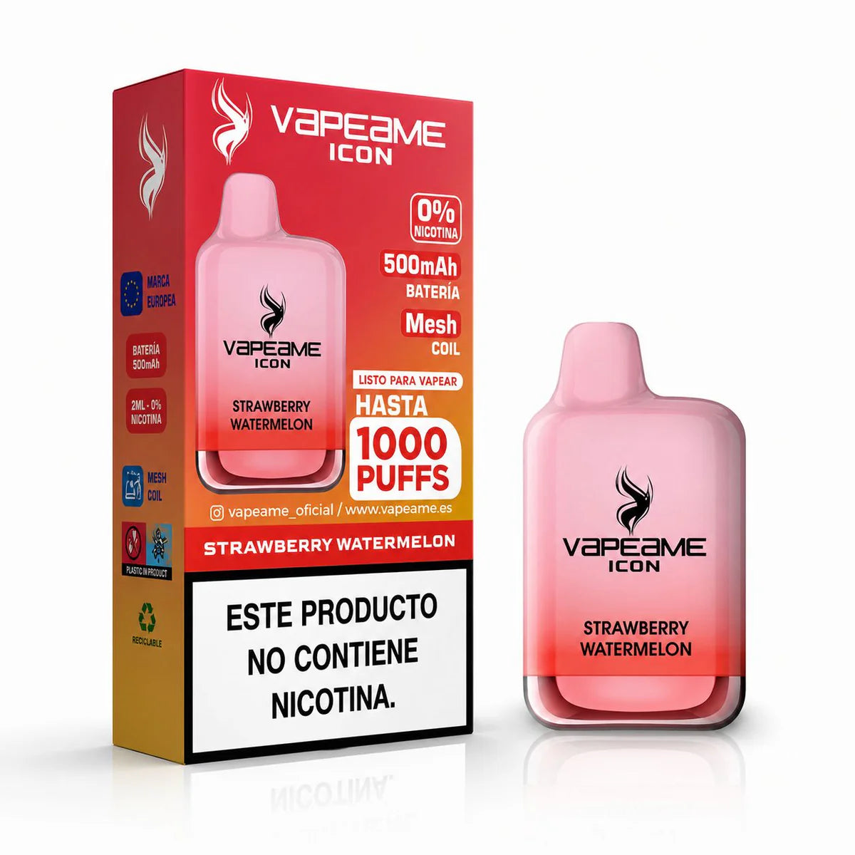 Vaper Desechable Sin Nicotina Vapeame Icon Strawberry Watermelon
