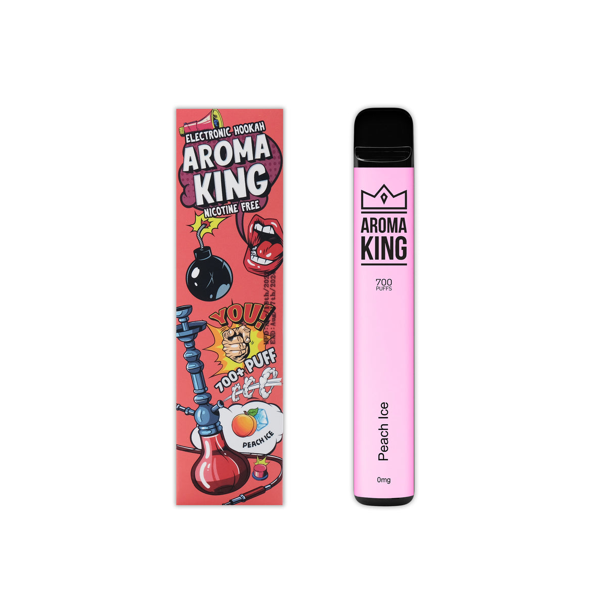 Vaper Desechable Aroma King Hookah Peach Sin Nicotina