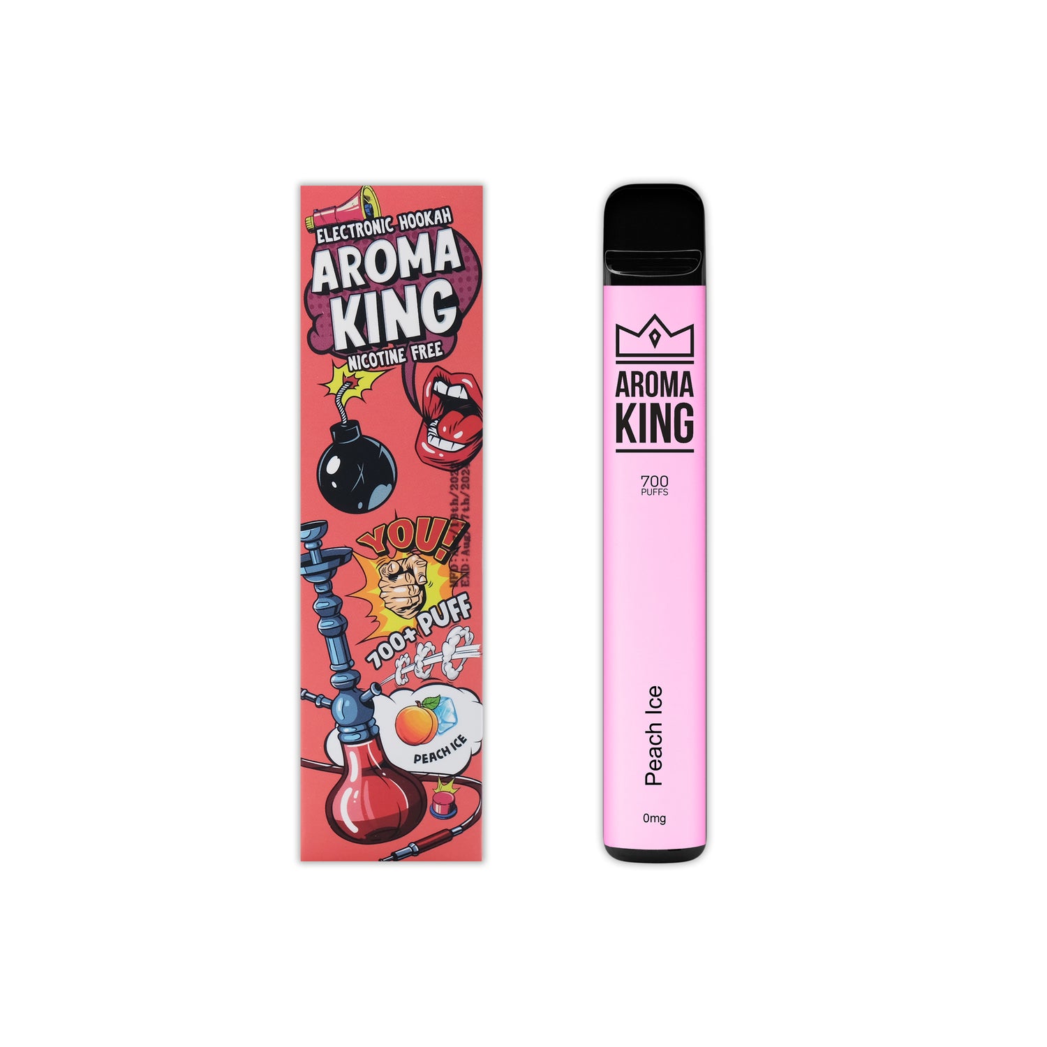 Vaper Desechable Aroma King Hookah Peach Sin Nicotina
