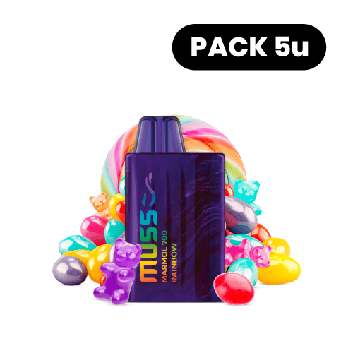 Vapers Desechables Muss Marmol 700 Vaper Desechable Rainbow (Pack 5)