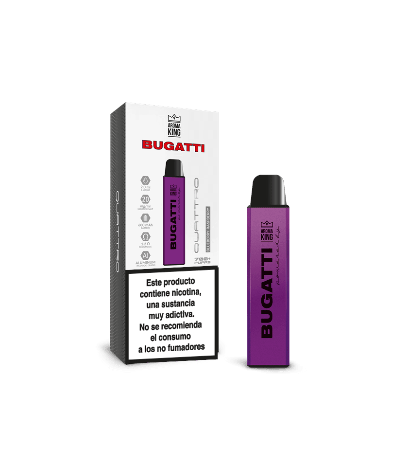 Vapers Desechables Aroma King Bugatti Quattro Blueberry Raspberry 20mg
