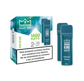 Aroma King Smart Kiwi Mix Ice 20mg capsule 1400 bouffées (2x700) pack de 2 appareils bleus.