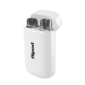 Estuche Flipod de color blanco, para guardar y llevar los pods de tu vaper.