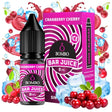e-liquid bottle Bombo Bar Juice Cranberry Cherry 10 ml, with a fruity design that evokes blueberries and cherry.