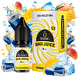 e-liquid bottle Bombo Bar Juice 10 ml Mango Energy with a label in yellow tones, next to its box, accompanied by mango and elements that evoke an energy drink, suggesting a tropical, sweet and vibrant flavor.