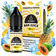 Botella de e-liquid Bombo Bar Juice Pineapple Papaya de 10 ml, con diseño tropical que evoca piña y papaya.