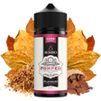 Flacon d'arôme Bombo Pompeii Platinum Tobaccos de 20 ml (format 20/120 ml), au design élégant dans les tons beige et rouge, qui représente une saveur de tabac aux nuances douces et épicées caractéristiques de la gamme Platinum Tobaccos.