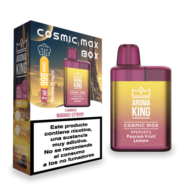 Vapers Desechables Aroma King Cosmic Box Passion Fruit Lemon 20 Mg
