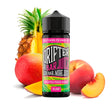 Profumo Drifter Bar Succo Ananas Pesca Mango 24 ml in formato longfill, bottiglia con etichetta tropicale insieme ad ananas, pesca e mango che ne rappresentano il sapore.