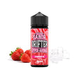 Aroma Drifter Hyper Strawberry Ice 10 ml en format longfill, bouteille avec une étiquette rouge à côté de fraises et de glace qui représentent sa saveur.