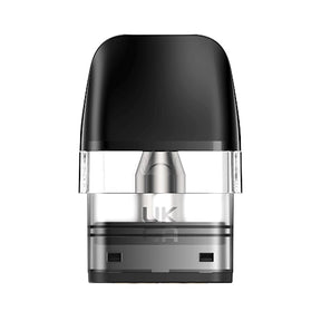 Pack de 3 cartuchos Geekvape Q Pod Top Fill de 2 ml con depósito transparente, sistema de rellenado superior y boquilla negra integrada.