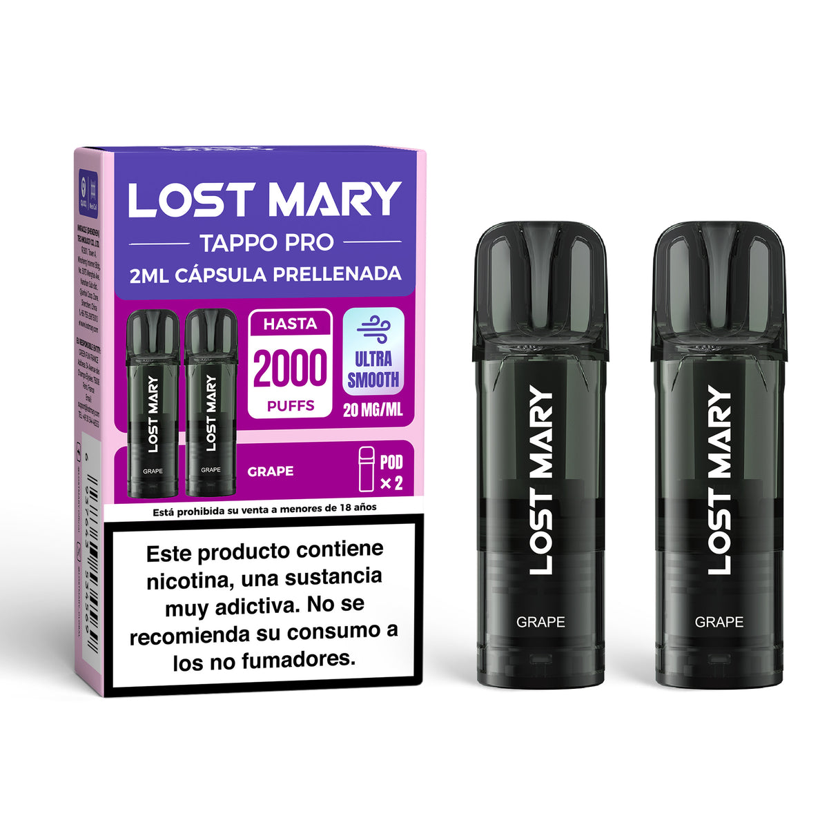 Cartucho x2 Lost Mary Tappo Grape