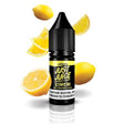 Líquido para vapeo Just Juice Nic Salts Lemonade 10ml, botella de sales de nicotina con diseño en tonos amarillos, acompañado de limonada y rodajas de limón que representan su sabor.
