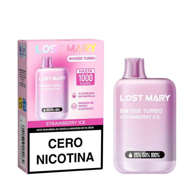 Vaper Desechable Lost Mary BM1000 Turbo sabor Strawberry Ice