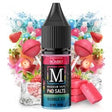 Líquido para vapeo Magnum Vape Salt Bubble Ice 10ml, botella con diseño colorido acompañada de chicle y cubitos de hielo que representan su sabor dulce y refrescante.