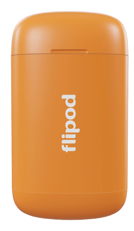 Estuche color naranja, para guardar los pods de vaper